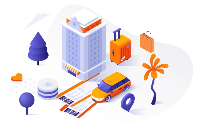 観光案内にプラチナマップを活用する公式イラスト